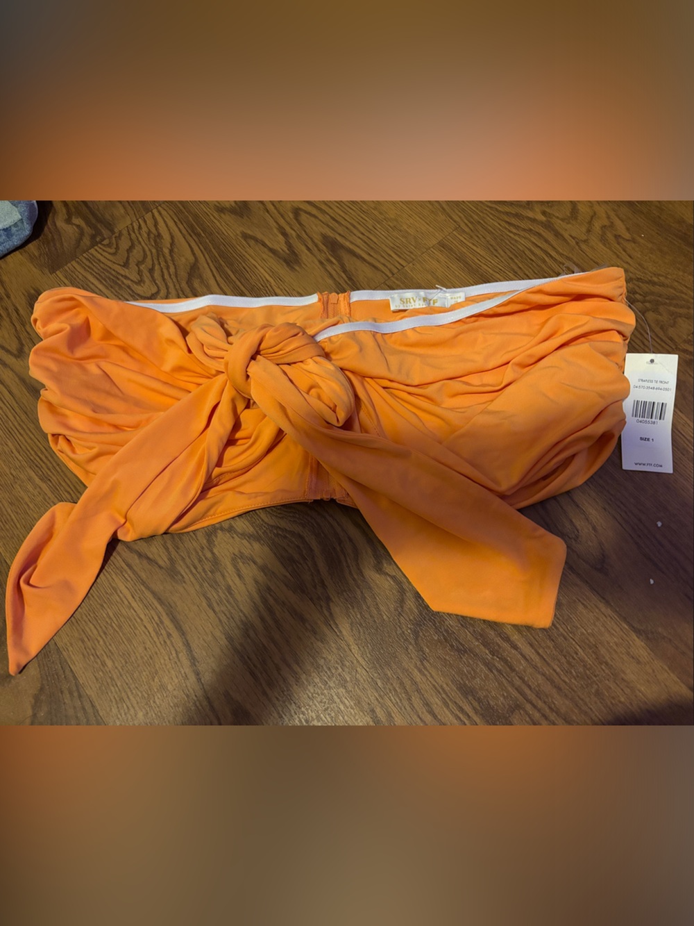 Women's Orange Tie-Front Crop Top